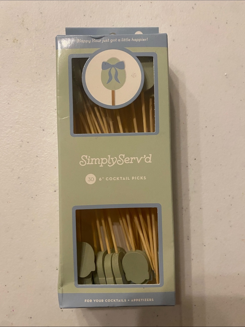 SimplyServ'd Cocktail Picks - Sage Green Accents